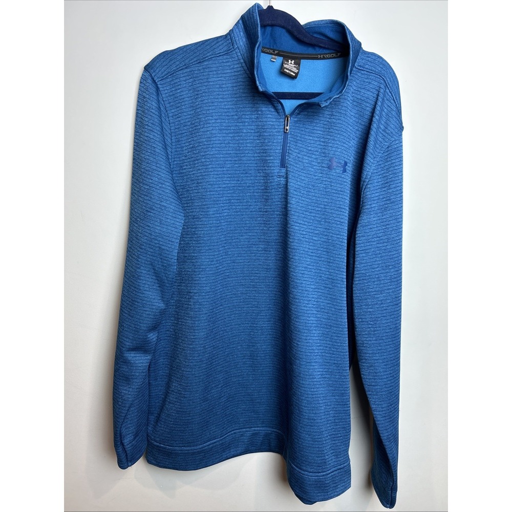 Under  Armour Old 1/4 Tech Pullover Striped Blue Mens Size XXLT‎